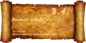 Maskal Alpár névjegykártya